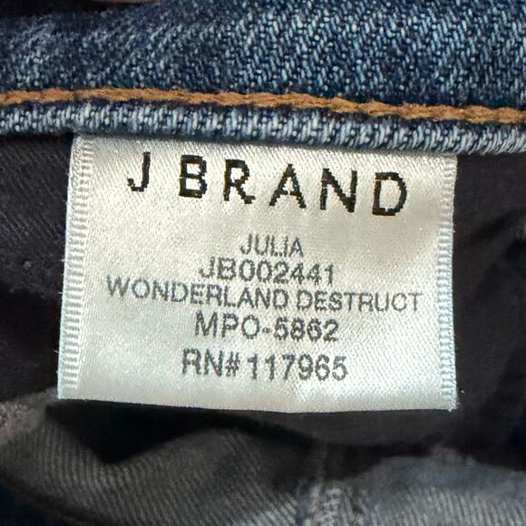 J Brand Women's Julia Jeans Size 25 Wonderland Destruct Distressed Denim Casual - Picture 8 of 11